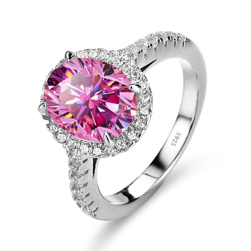 Tancise Luxus 2,0 Karat Moissanit Diamantringe im Ovalschliff für Damen Band Sterling Silber Hochzeit Verlobungsgeschenk_voghion.com
