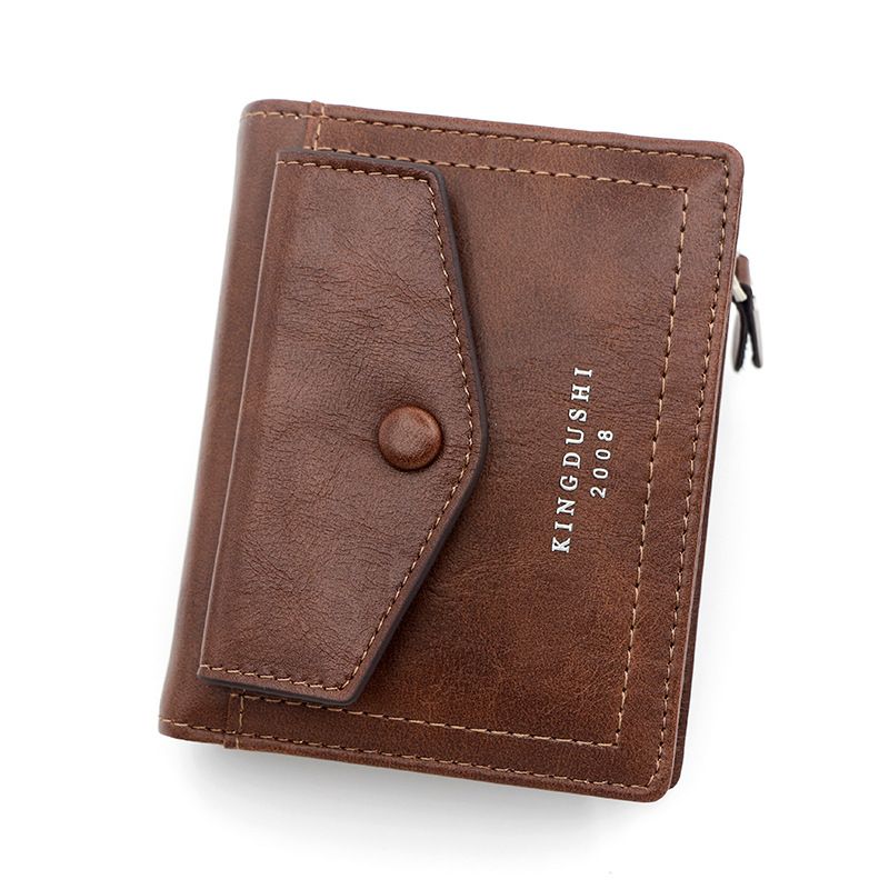 Korean Style Casual Men's Short Vertical Multi-Card Slot Business Zipper Key Wallet Mini Coin Purse_voghion.com