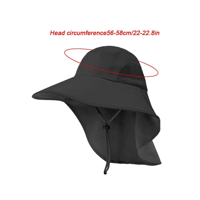Nuovi arrivi Cappello da pescatore a tesa larga con copricollo da uomo, estivo, traspirante, con visiera protettiva anti UV UPF50_voghion.com