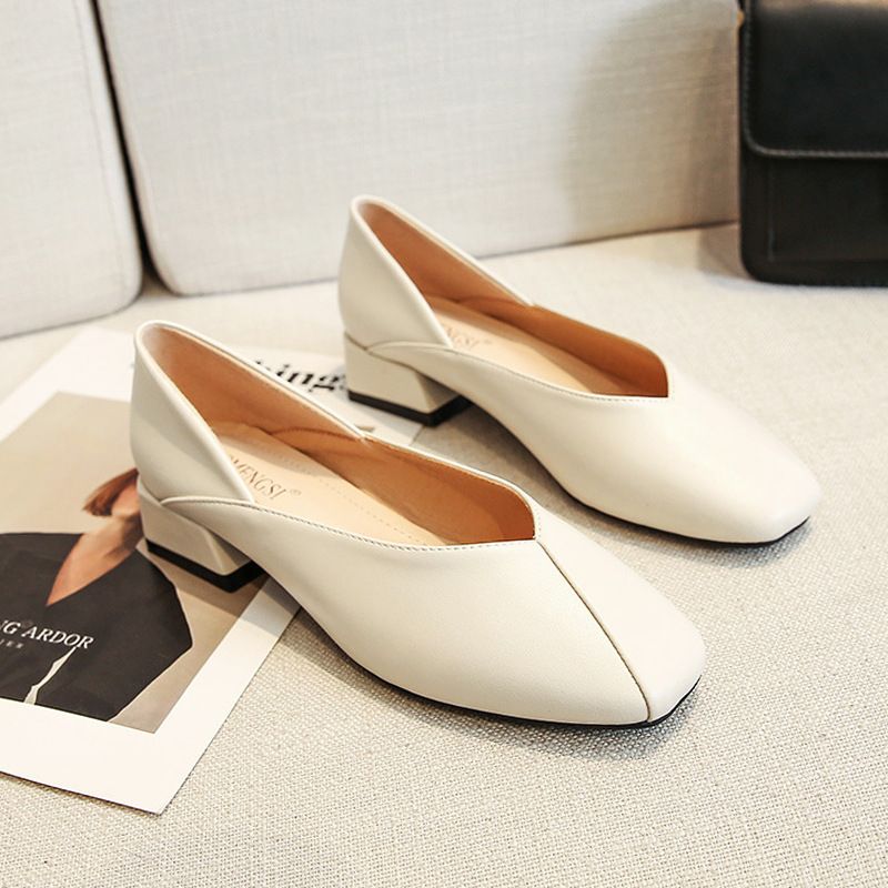 189-5 Huidong Yixin Da Chunky Heel Square Toe Single For Women British Style Soft Sole Slip-On Loafers Trendy Women's_voghion.com