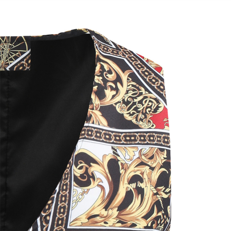 Large quantity in stock Foreign trade new men's fashion suit vest printed casual vest MJ411 M-4XL_voghion.com
