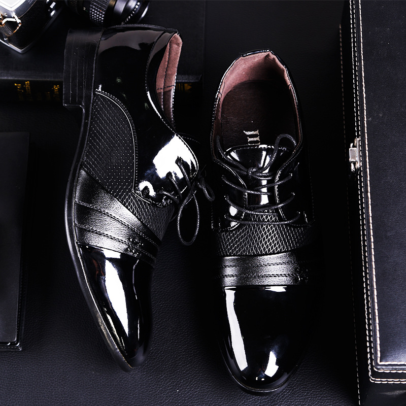 Qualità imbattibile, scarpe oversize in pelle preferite per abbigliamento da lavoro, scarpe casual da uomo con lacci e punta, scarpe singole versatili_voghion.com