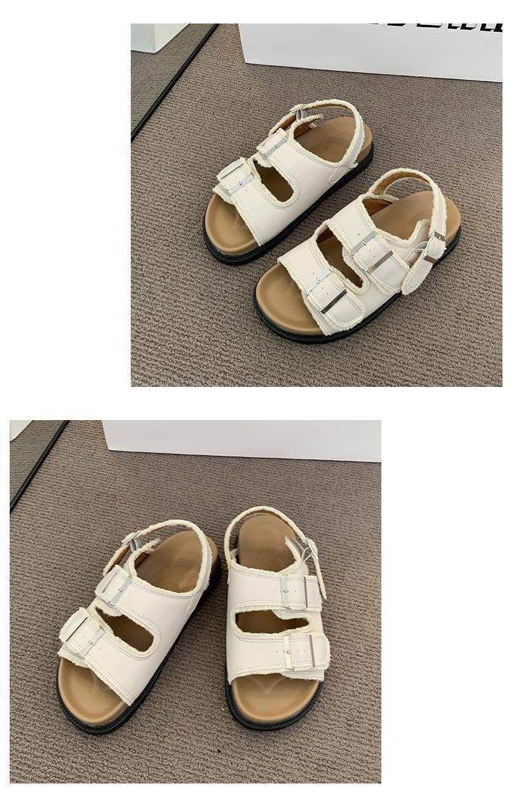 Women's Platform Sandals - Comfortable Flat Strappy Roman Sandals For Summer Casual Beach Slides With Wide Strap_voghion.com