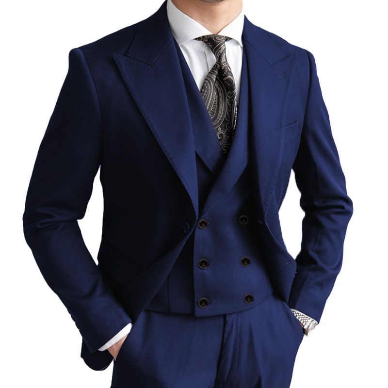 Herren Slim Fit Anzug Dreiteiler – Zweireihiger Hochzeits- & Business-Blazer mit Weste & Hose (Größen M-5XL)_voghion.com