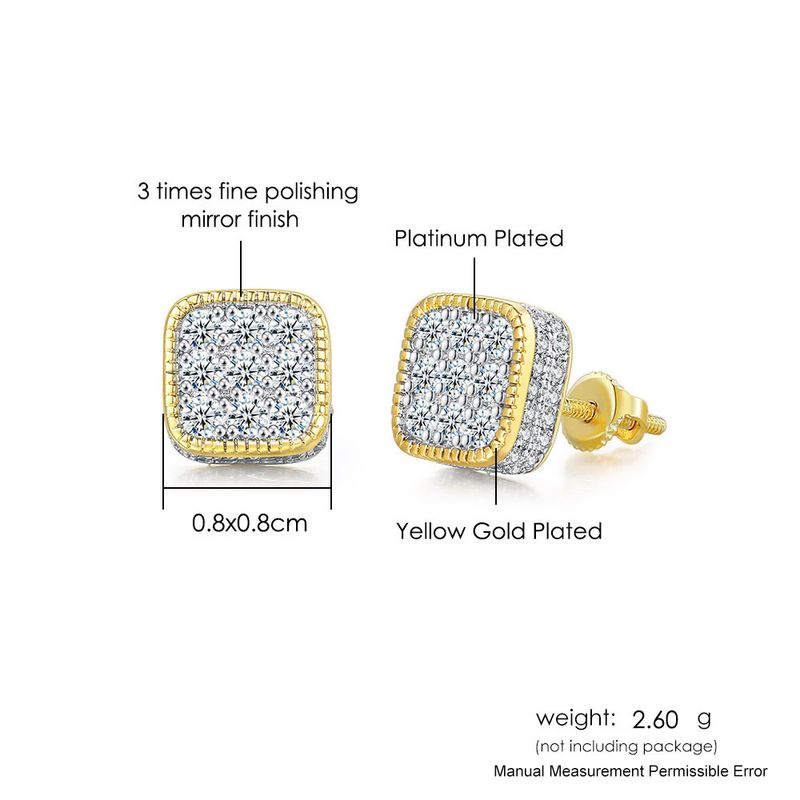 Vendita calda street square hip-hop con micro intarsi in zircone pieno di diamanti separazione del colore filo galvanico_voghion.com