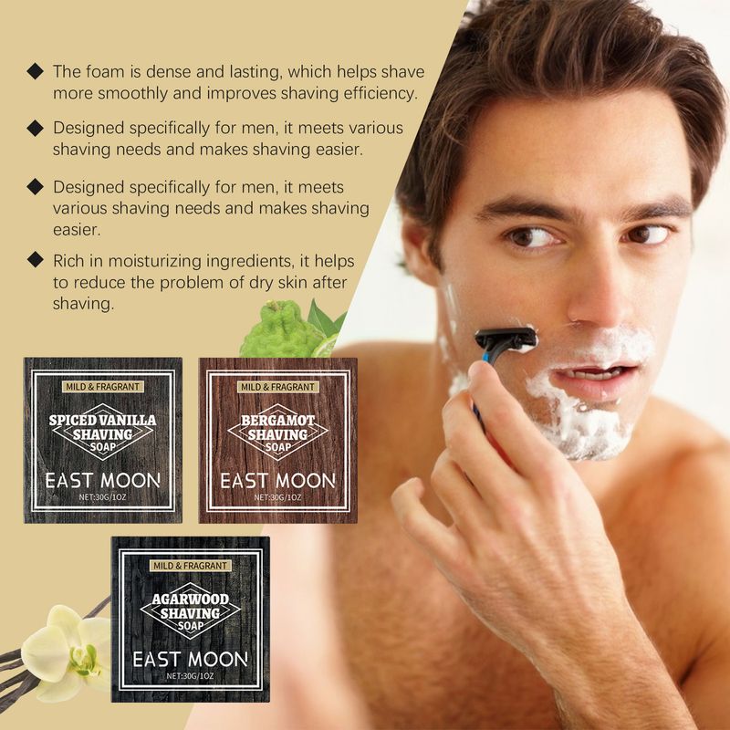Sapone fatto a mano East Moon Men's Gentle Cleansing Smooth Shaving Rinfrescante Skin Luminance_voghion.com