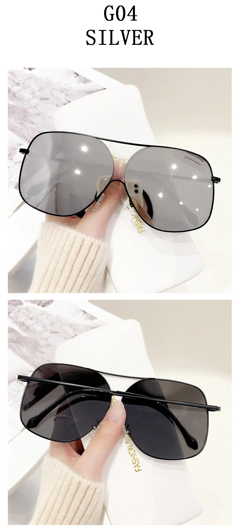 Överdimensionerade solglasögon Kvinnor 2023 Vintage Shades Retro Mode Glasögon Lunette De Soleil Femme Gafas De Sol Mujer Lentes_voghion.com
