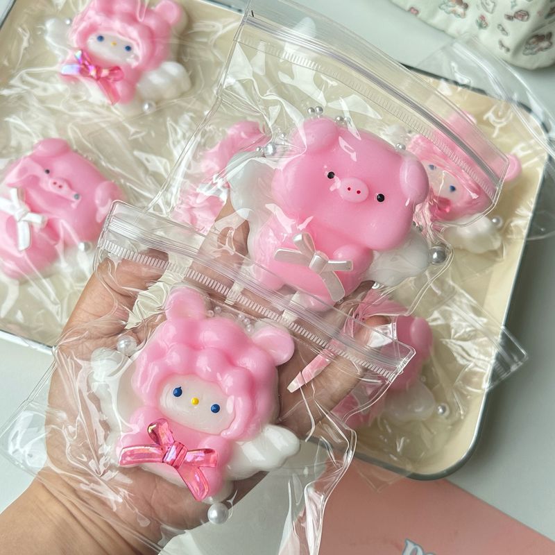 Schaumstoff-Squishies, süßes kleines Schweinchen, Kneifspaß, rosa Engel, kleines Schweinchen und Lamm, Stressabbau-Spielzeug zum Stressabbau und zur Entspannung, langsame Erholung_voghion.com