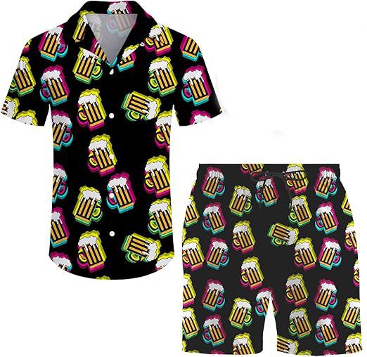 Unschlagbare Qualität Neues 3D-gedrucktes minimalistisches Herrenhemd T-Shirt Kurzarmshorts Strandset_voghion.com