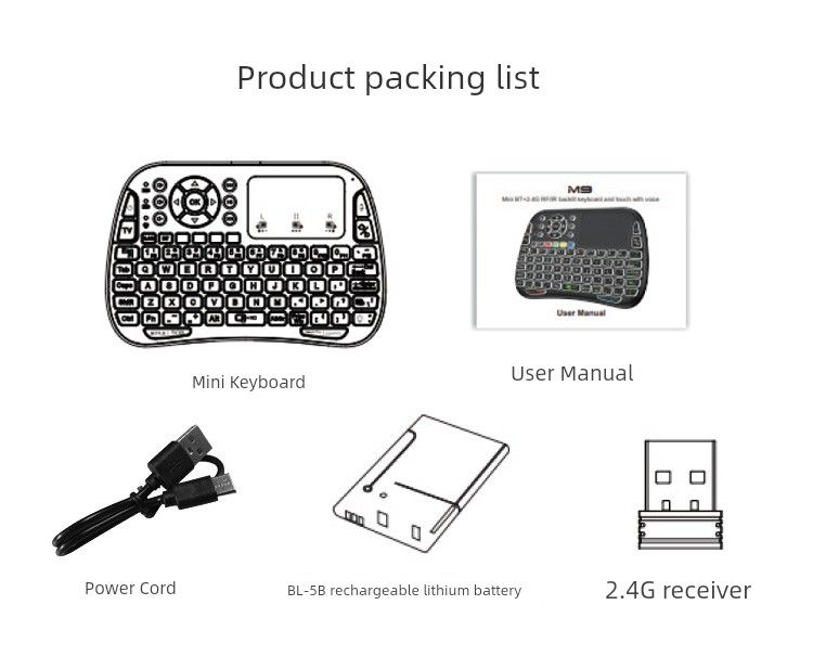 Air Mini tipkovnica miška brezžična Bluetooth dvojni način super velika tipkovnica na dotik mobilni telefon računalnik-TV set-top box_voghion.com