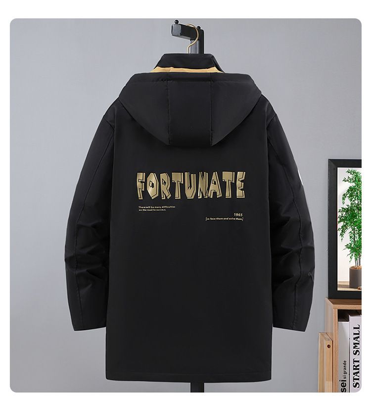 Abbigliamento da uomo taglie forti, giacca invernale da uomo in cotone con cappuccio staccabile, giacca patchwork da uomo taglia forte, media e lunga_voghion.com