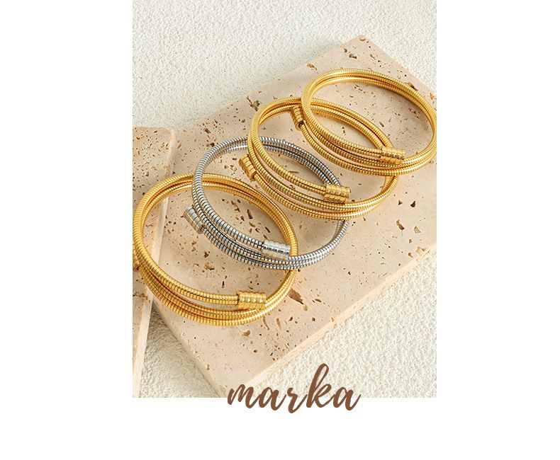Simple Snake Bone Chain Multi-layer Stacked Fashionable Versatile Titanium Steel Gold-plated Bracelet Jewelry Women_voghion.com