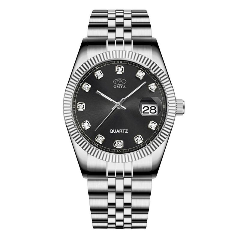 OMYA vandtætte par ure kalender rustfrit stål kvarts kjole ur sæt_voghion.com