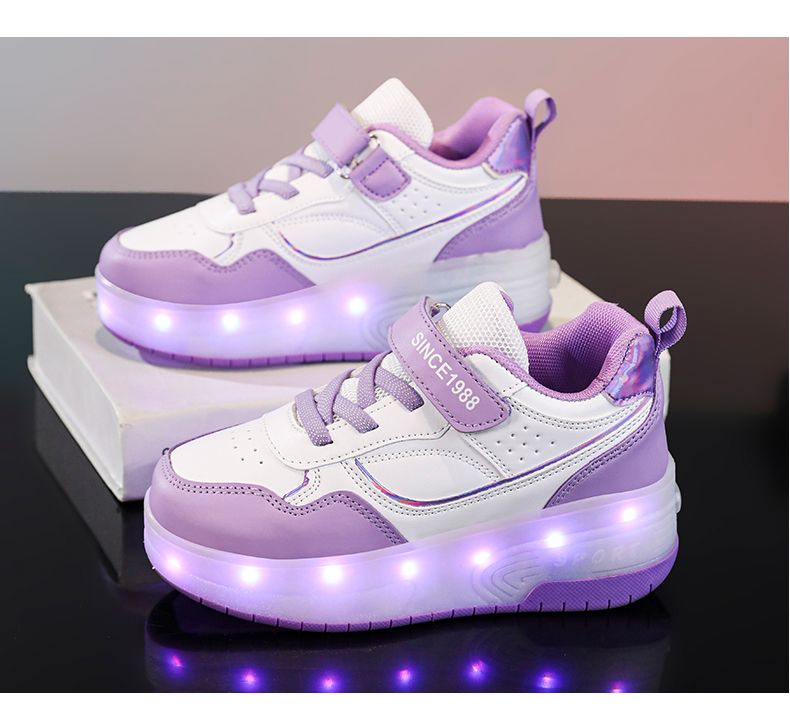 Çocuk Spor Ayakkabıları Mesh Charge Luminous Outdoor Spor Paten Çocuk Paten Erkek Kız Günlük Ayakkabılar_voghion.com