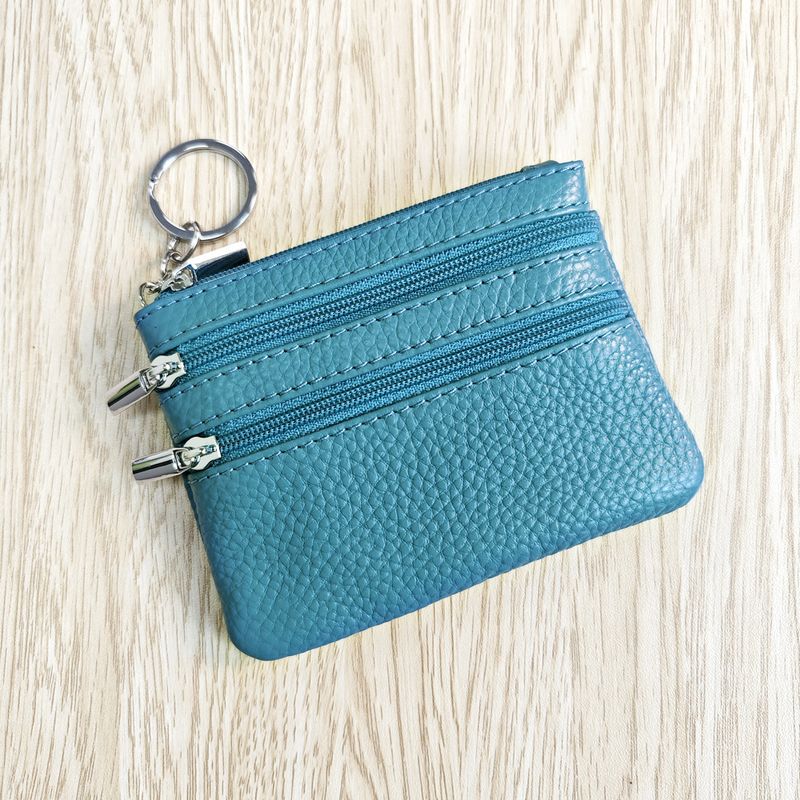 Beliebte Leder-Geldbörse für Damen, Haushalts-Reißverschluss, Schlüsseltasche, multifunktionale Kartentasche, Münzgeldbörse_voghion.com