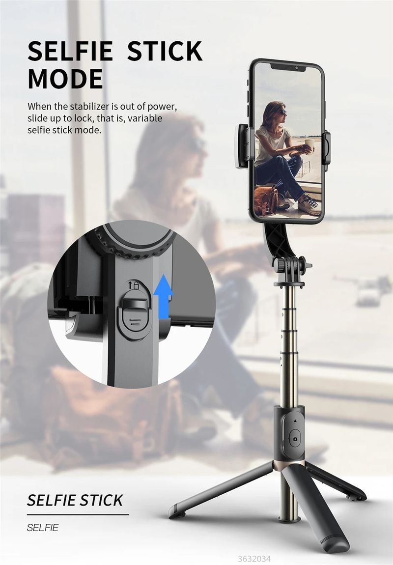 2025 NEUER FANGTUOSI Bluetooth-Handheld-Gimbal-Stabilisator mit Selfie-Stick-Klappstativ für iPhone-Smartphones_voghion.com