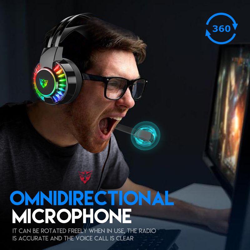 G605 Neutral Gaming Headset With PC Microphone Noise Reduction Headset For Glowing Chicken Eating Gaming Cross-Border_voghion.com