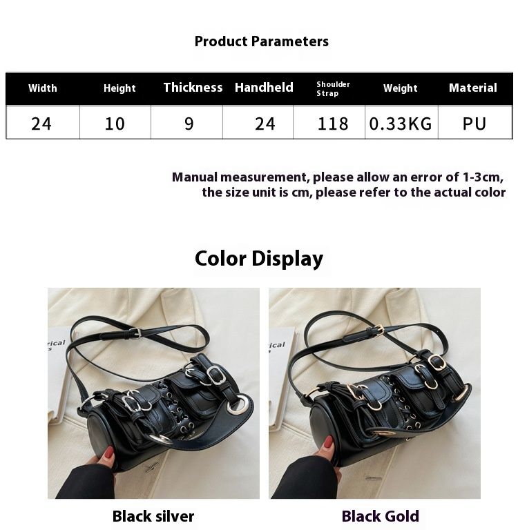 Nei Spicy Girl Ënneraarm fir Pendelen, Héichqualitativ Crossbody-Tasch, Franséisch Stécktasch mat Riemen, eenzeg Schëller, zylindresch_voghion.com