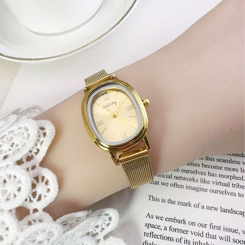 Piccolo orologio da polso vintage al quarzo in oro, elegante modello da donna_voghion.com