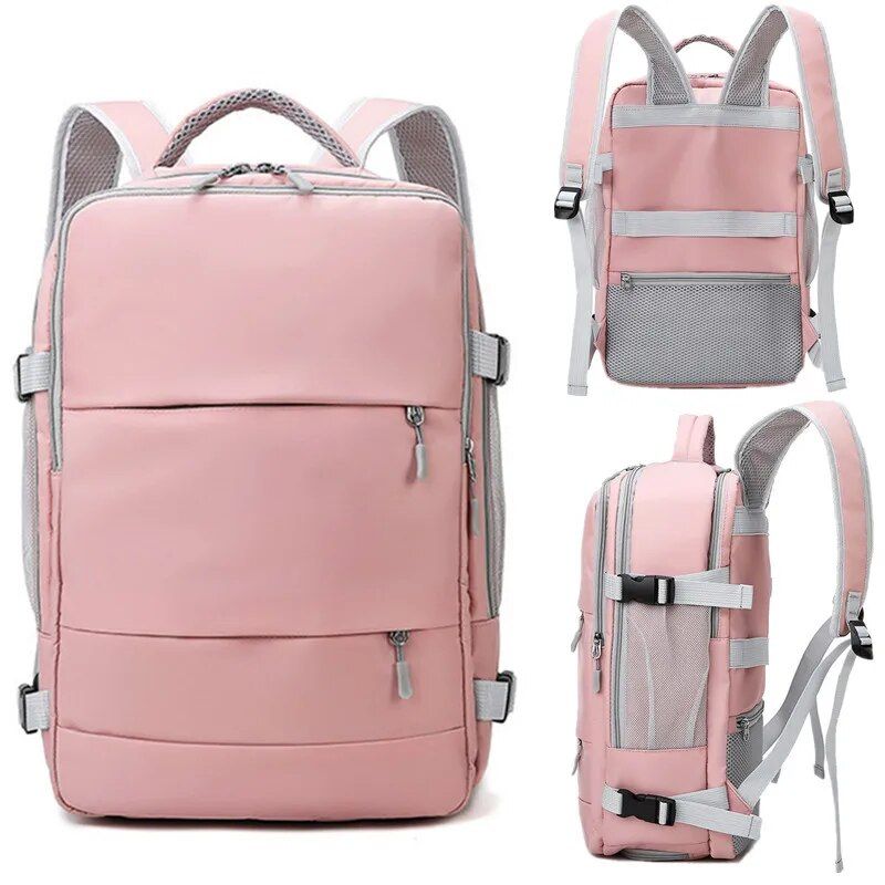 Zaino da viaggio per donna, impermeabile, per ragazze adolescenti, con ricarica USB, per computer portatile, con tracolla grande, borsa per scarpe 2024_voghion.com