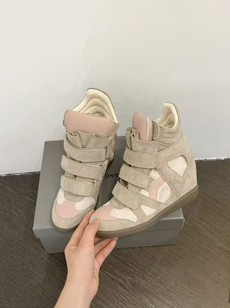 New Magic Invisible Height-Boosting Women's Shoes 8cm Wedge Heel Color-Blocked Athletic Casual Sneakers_voghion.com