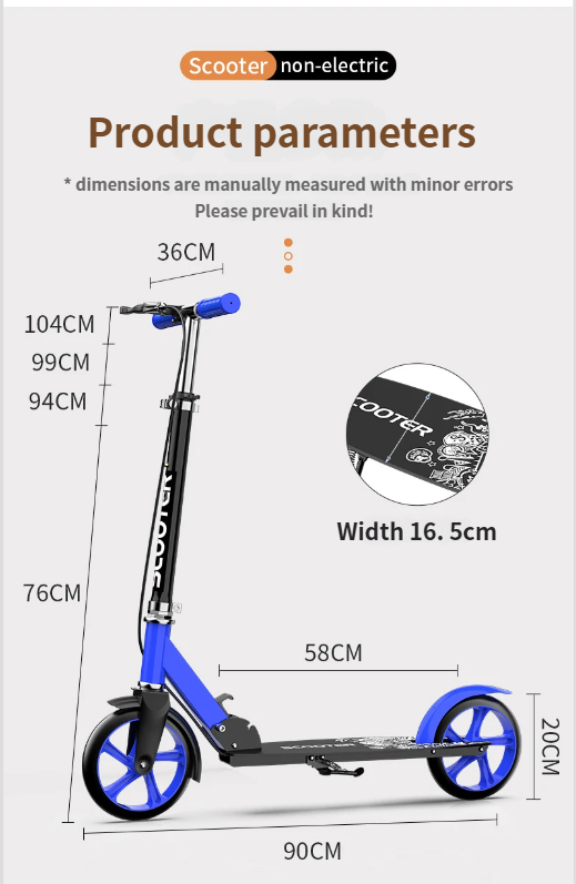 City Zweirad Erwachsene Für Erwachsene Und Kinder, Faltbar Mit Doppelbremse, Tretroller, Scooter_voghion.com