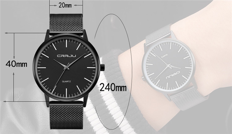 Herren Ultradünne Uhr Business Casual Stahl Mesh Uhr Herrenuhr_voghion.com