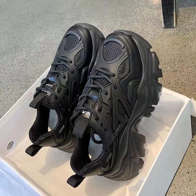 2023 Summer New Thick Sole Breathable Single Lining Matsuke Dad Sports Super High Heels Cat Leg Little White Women's_voghion.com