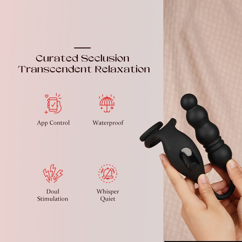 APP Remote Control Prostate Massager Stimulates Anal Plug Male Soft Adult Toy_voghion.com