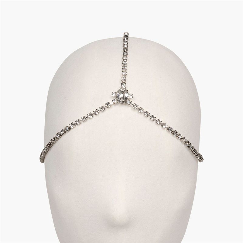 Multi layer rhinestone hair chain Simple and versatile full diamond forehead chain headdress Hair band_voghion.com