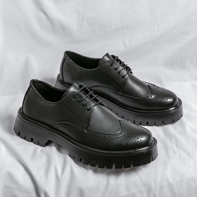 Primavara si toamna noua piele de taur cu cap mare pentru tineret low-top outdoor cu siret casual talpa groasa moda pantofi barbati_voghion.com