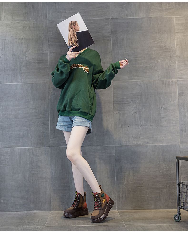 Stivali Martin con suola spessa abbinati ai colori, stivali corti retrò da uomo, stivali Flow da donna_voghion.com