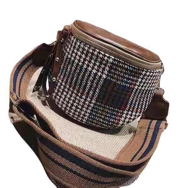 2024 Spring New Trend Cross-Border Style Saddle PU Plaid Women's Shoulder Bag_voghion.com