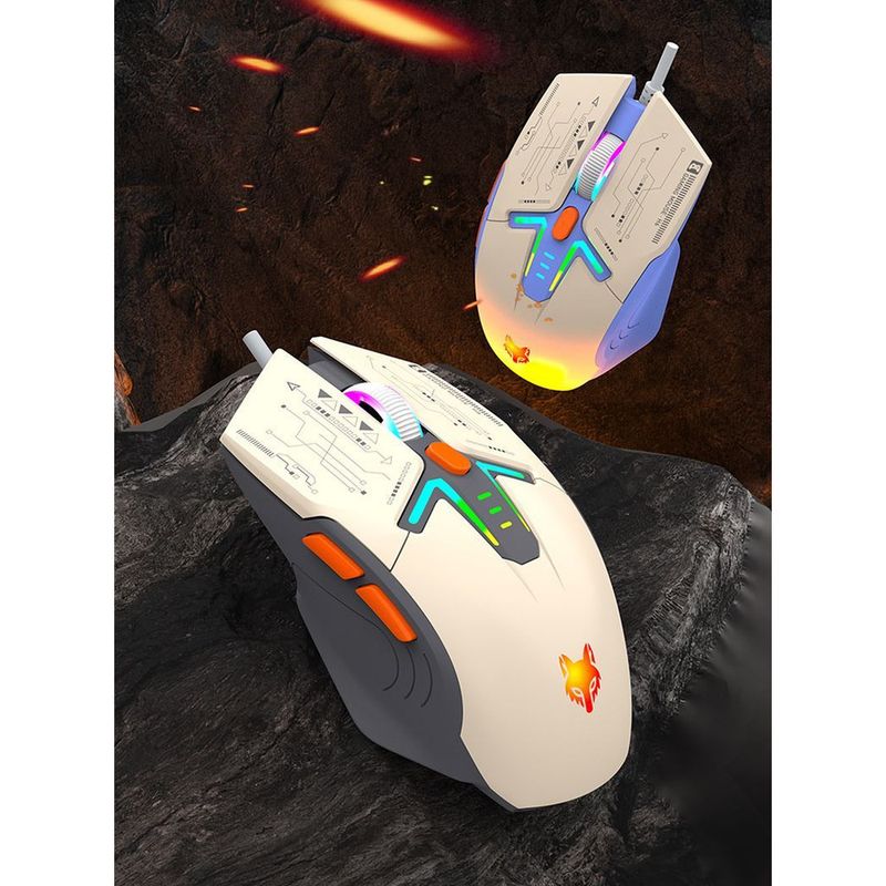 Mouse da gioco universale con illuminazione colorata e DPI regolabile, cablato e ponderato, per laptop e desktop_voghion.com