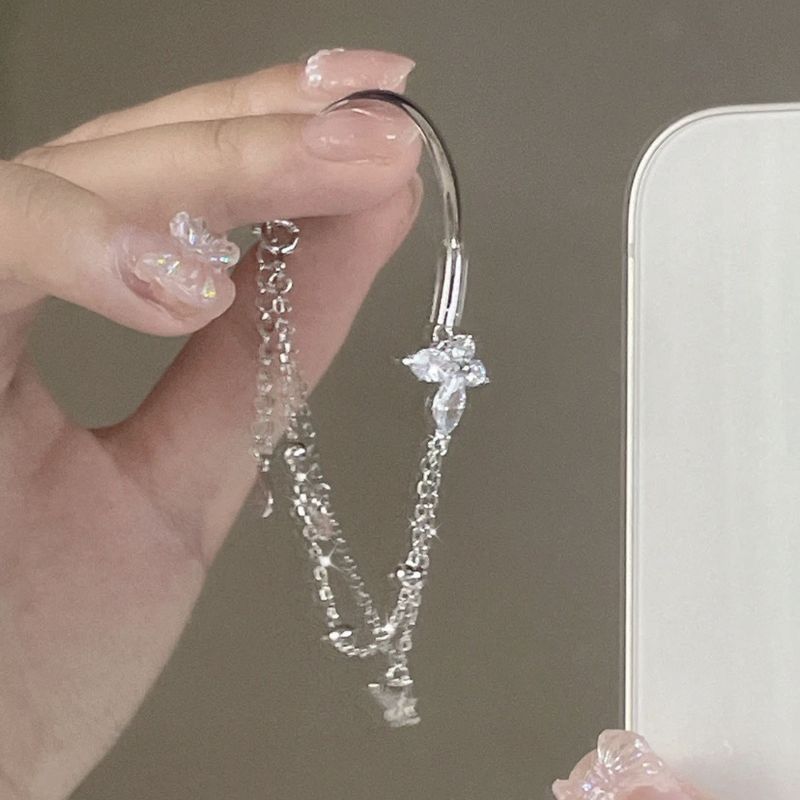Pulseira Meia Pulseira Borboleta para Mulheres, Instagram Incolor, Design Pequeno e Elegante, Simples e Elegante, Presente de Dia dos Namorados para Mulheres_voghion.com