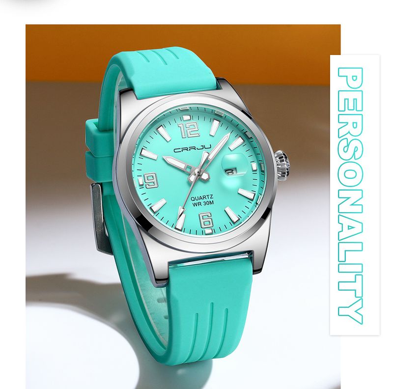 Runde Kalenderuhr für Herren und Damen mit wasserdichtem Silikonarmband, minimalistisches Design, Uhr im Freizeit- und Business-Stil_voghion.com