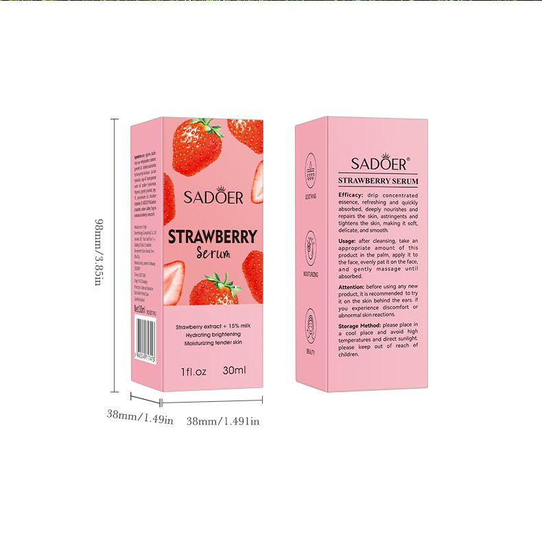 SADOER Strawberry Fruit Milk Serum 30ml Moisturizing And Smooth Skin Tender Brightening Moisturizing And Hydrating Serum_voghion.com