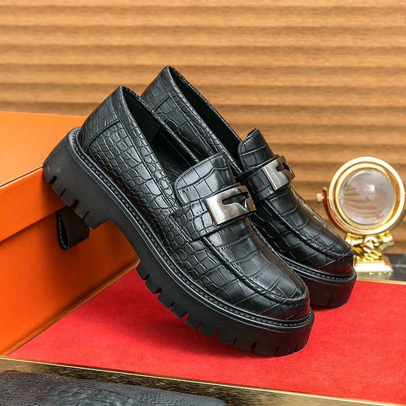 Voyage Voyage Thick-Soled Loafers Cross-Border Large Size Slip-On Big Toe Fashionable Men's Business Formal Lazy Shoes_voghion.com