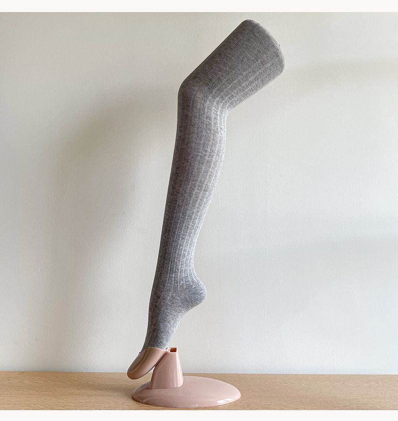 Calzini da donna Serie grigia Temperamento Grigio Righe verticali Sottili Leggermente trasparenti Collant di cotone Leggings_voghion.com