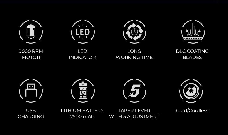 VGR Professional Cutting hine Electric Hair Trimmer Vector Motor Barber Cordless Clipper for Men V-015_voghion.com