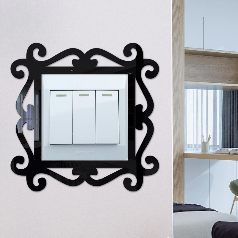 JM831-839 three-dimensional acrylic mirror switch sticker socket switch sleeve beautification decoration DIY_voghion.com