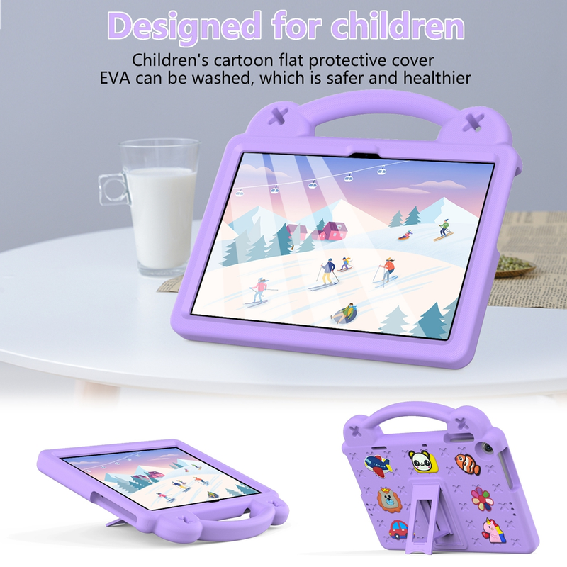 Çocuklar için Güvenli EVA Kılıf Lenovo Tab M10 3rd Gen 2022 10.1 inç TB-328FU TB-328XU Kapak Karikatür Taşınabilir Darbeye Dayanıklı Tablet Standı_voghion.com