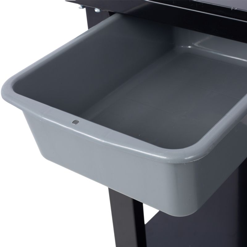 Transmission Teardown Work Station 1/2 Ton Capacity Sloping Drain Table Locking Drawer Removable Drain Basin Full-Width Lower Shelf Four 4-Inch Caster Wheels Black_voghion.com