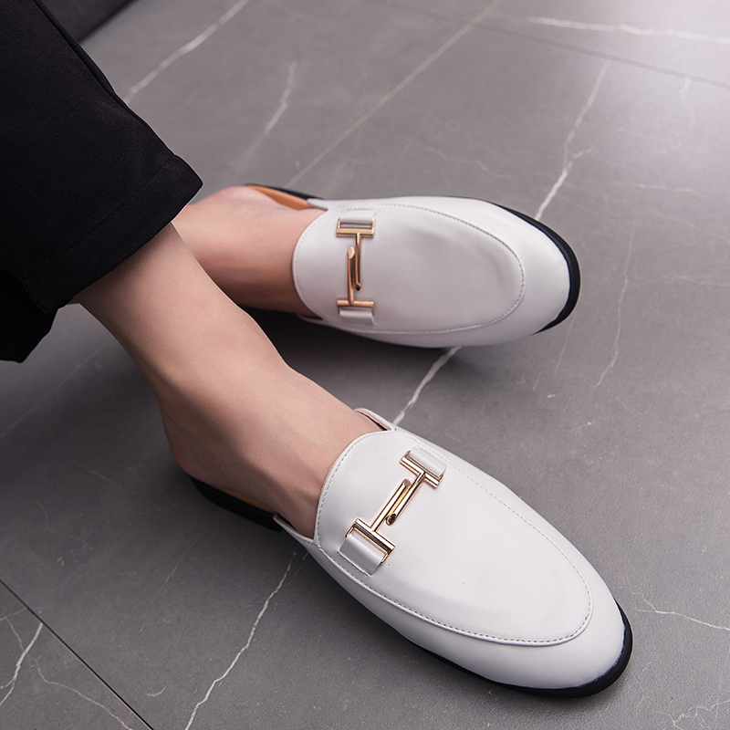 P7 YEINSHAARS Designer Slipon Männer Casual Schuhe Luxus Marke Hohe Qualität Echtes Leder Slipper Slipper Sommer Halb Schuhe Für Männer_voghion.com