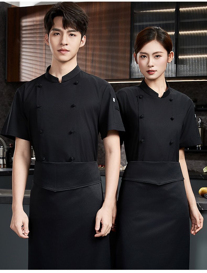 Männerkleeder Chefkleedung Aarbechtskleeder Kuerzärmlech Summer Dënn Atmungsaktiv Catering Fast Food Restaurant Hot Pot Restaurant Hotel Réck Kichen_voghion.com