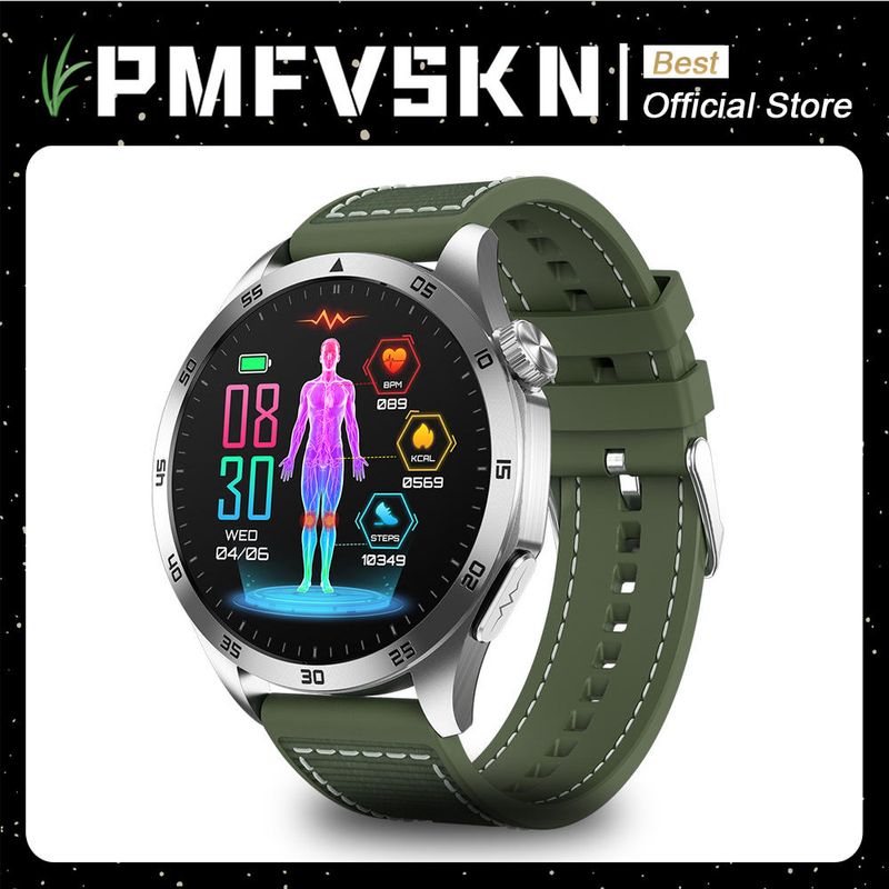 Neue 1,43-Zoll-AMOLED-Smartwatch für Herren mit EKG, Herzfrequenzmessung, Blutdruckmessung, Harnsäure- und Lipidmessung, Bluetooth-Anruffunktion und Push-Benachrichtigungen (Modelljahr 2024)._voghion.com