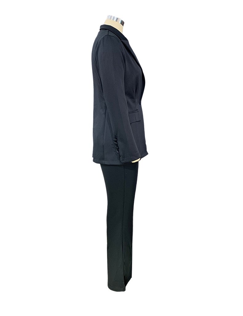 Ensemble deux pièces élégant et décontracté avec veste de costume à manches longues_voghion.com