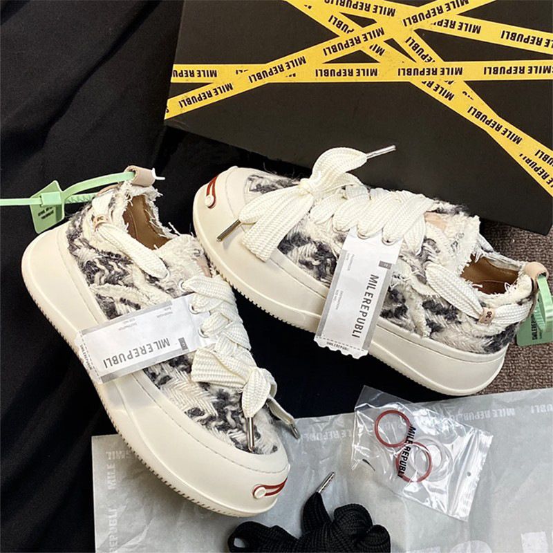 Tan Jianci Same Open Smile Hidden Style Big Head Smiley Face Beggar Sneakers Platform Thick Sole Couple Canvas Women's_voghion.com