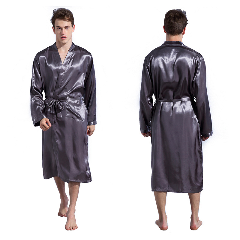 Robe en satin brillant RYYD - Coupe ample, style cardigan, toutes saisons_voghion.com