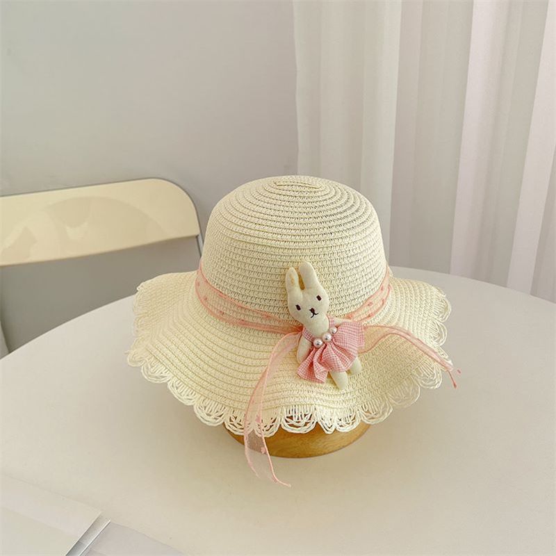 Cappello di paglia per bambini, da principessa, da spiaggia, estivo, sottile, fresco, con protezione solare, per bambine_voghion.com